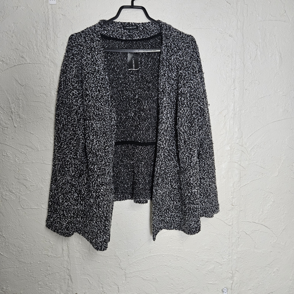 Lane Bryant Monochrome Knit Open Front Cardigan Sweater Size 18/20